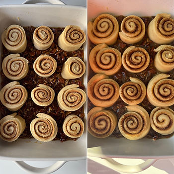 Rolls before and after proofing
