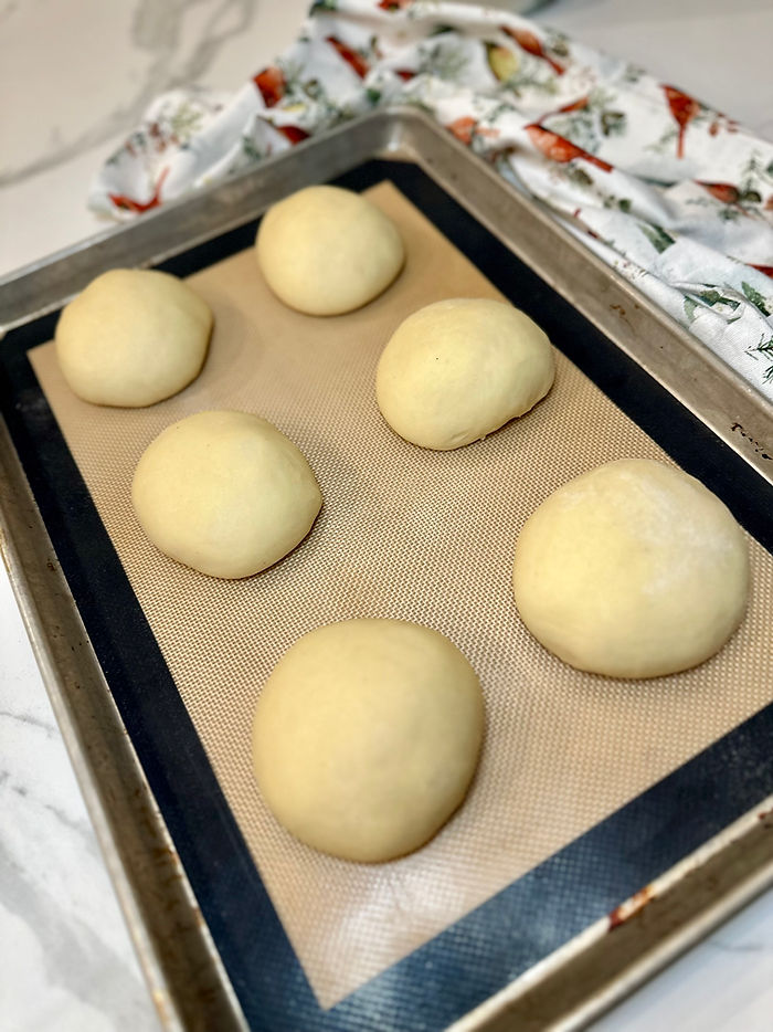 Rolls after proof before baking