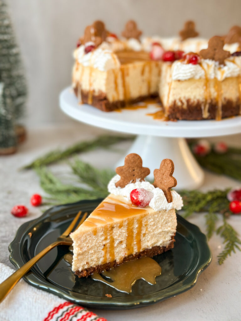 Sourdough Eggnog Gingerbread Cheesecake