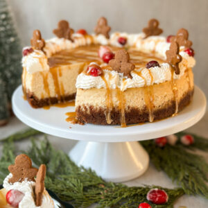 Sourdough Eggnog Gingerbread Cheesecake
