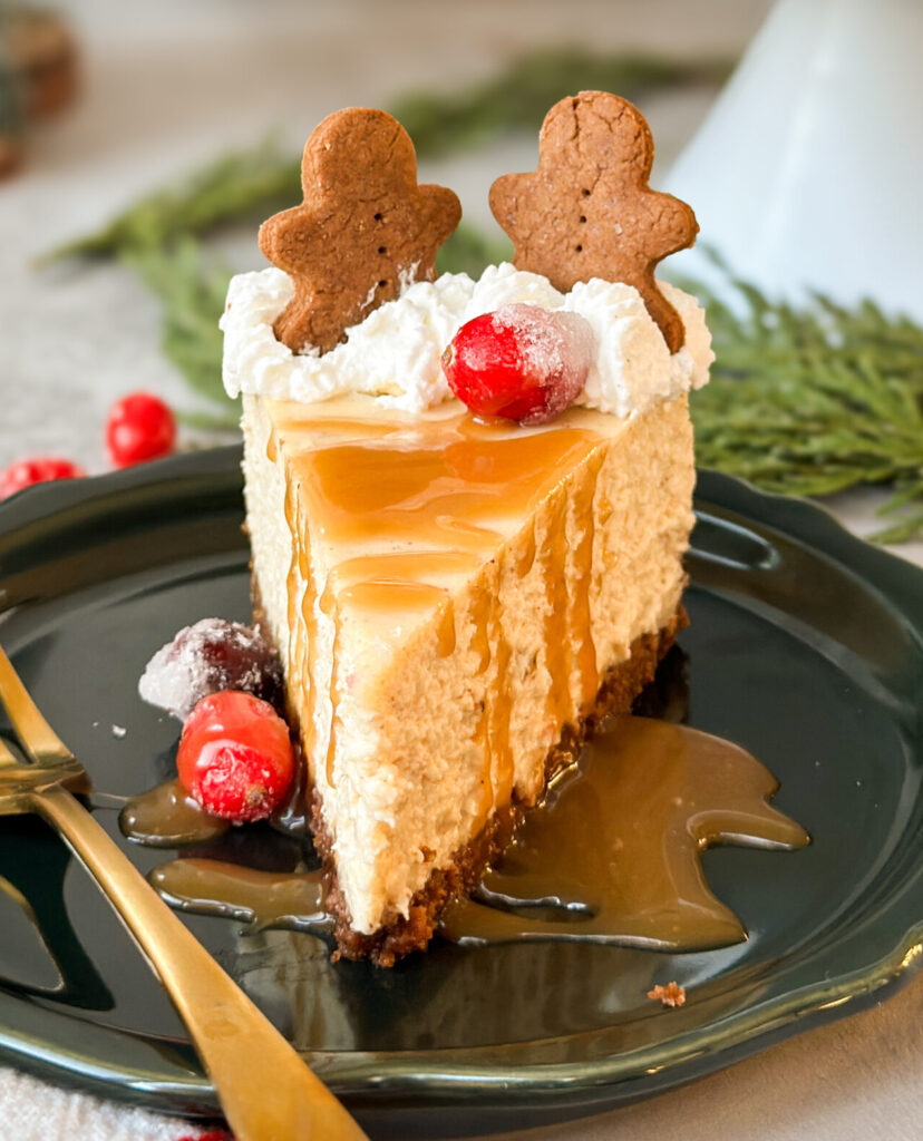Sourdough Eggnog Gingerbread Cheesecake