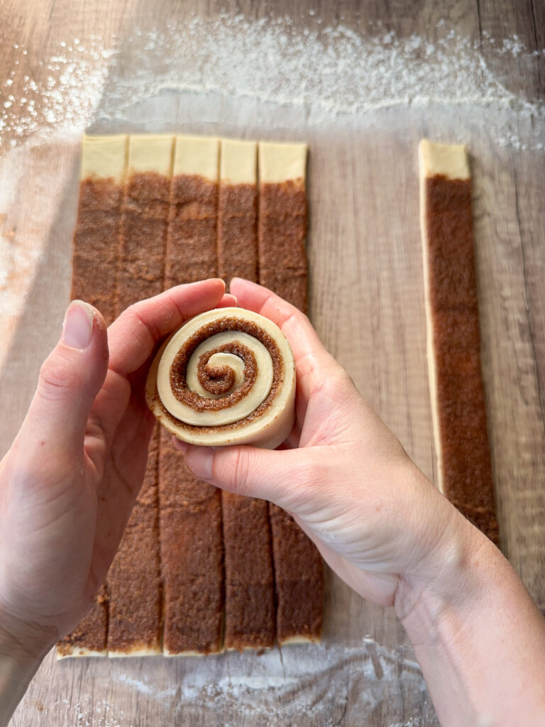 Roll up cinnamon rolls