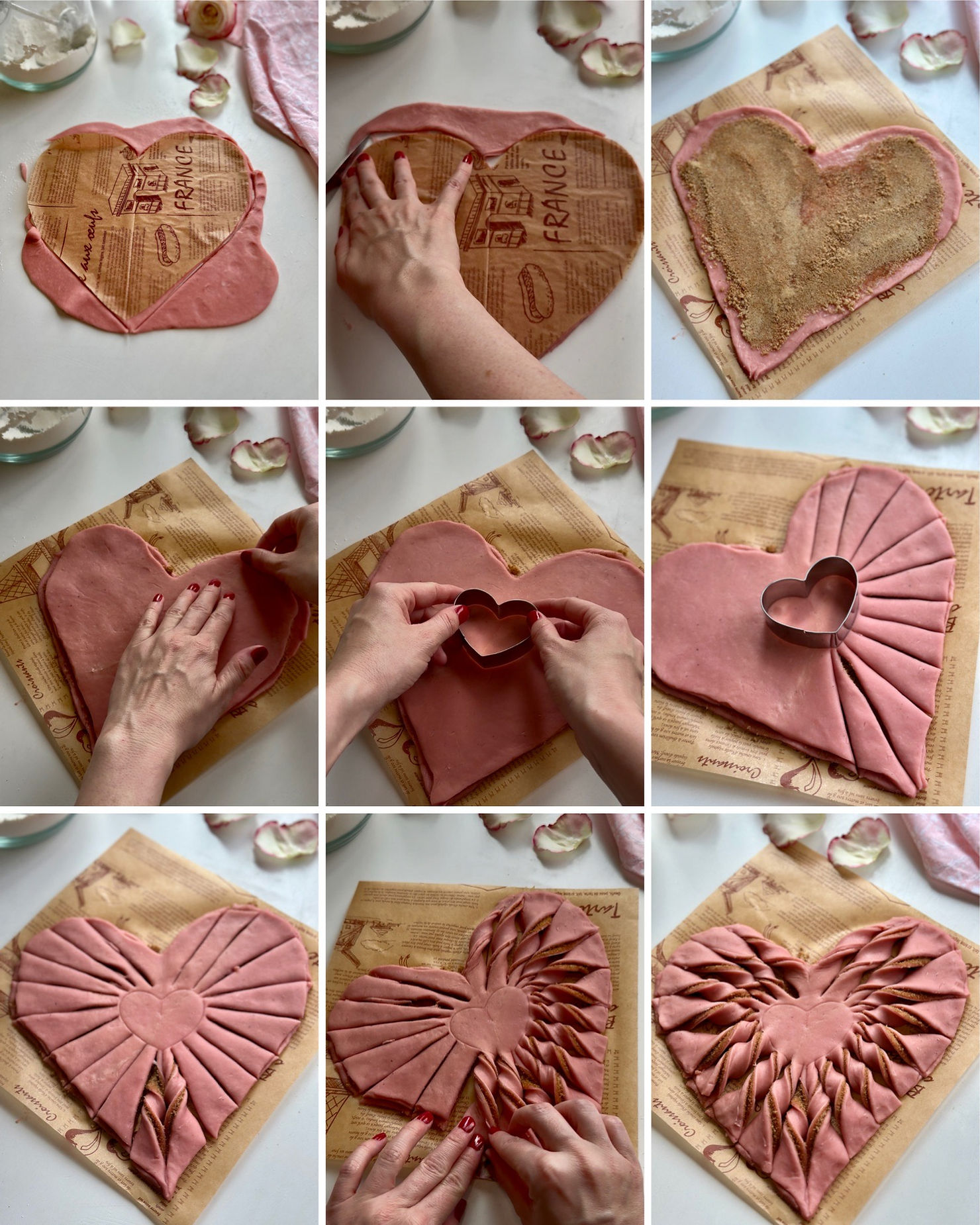 Step-by-step guide on how to cut and shape your twisted heart