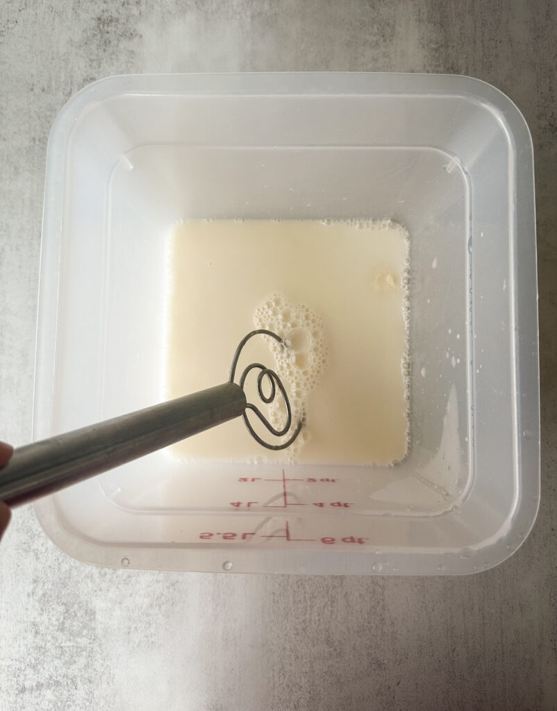 Combine the starter and water