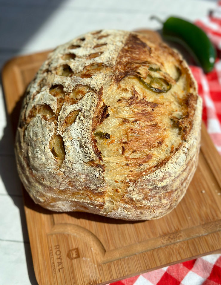 artisan sourdough jalapeno cheddar loaf