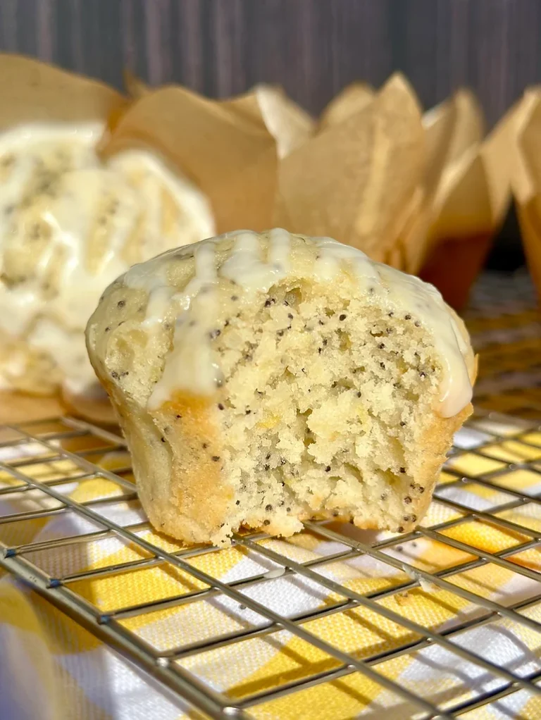 Long-Fermented Sourdough Lemon Poppyseed Muffins