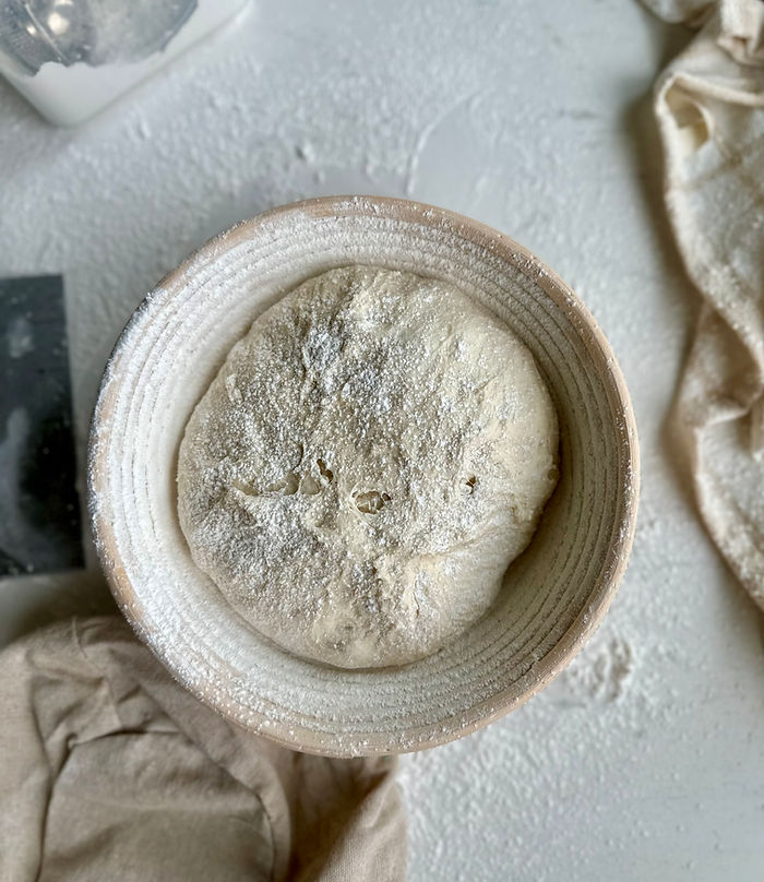 Transfer your dough to a banneton or bowl