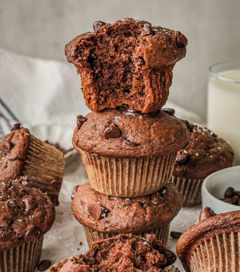Sourdough Double Chocolate Muffins