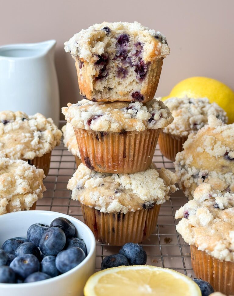 Sourdough Blueberry Lemon Crumble Muffins