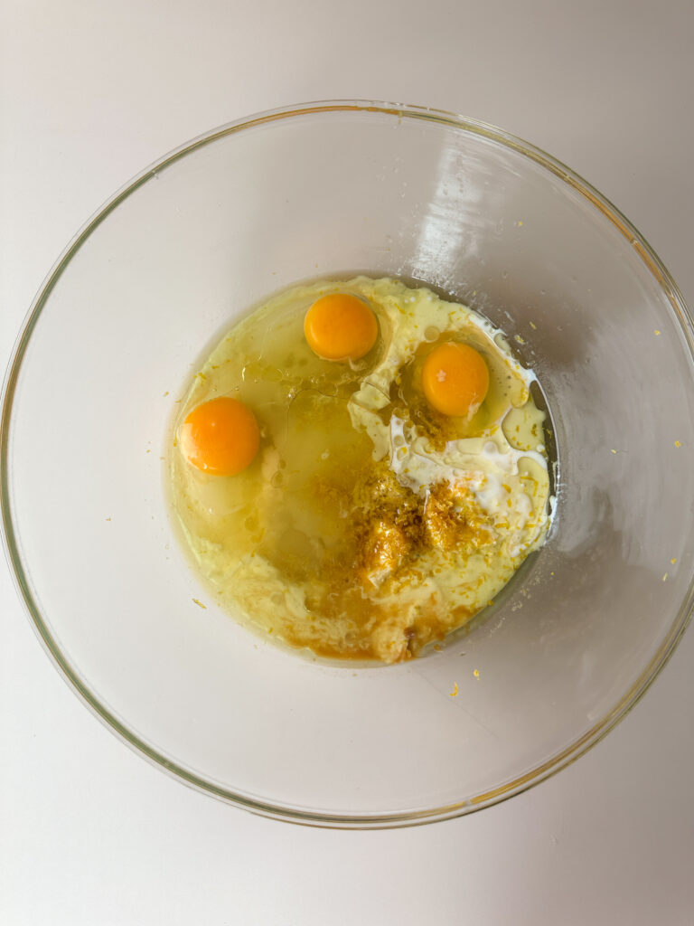 Add wet ingredients to the bowl 