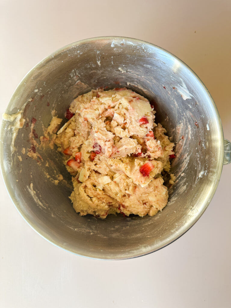 Gently mix inclusions in