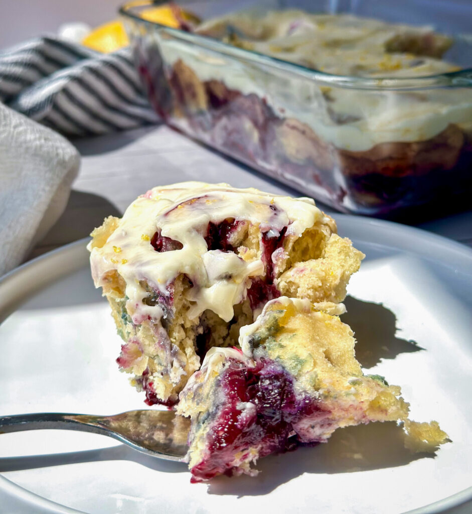 Sourdough Discard Lemon Blueberry Rolls