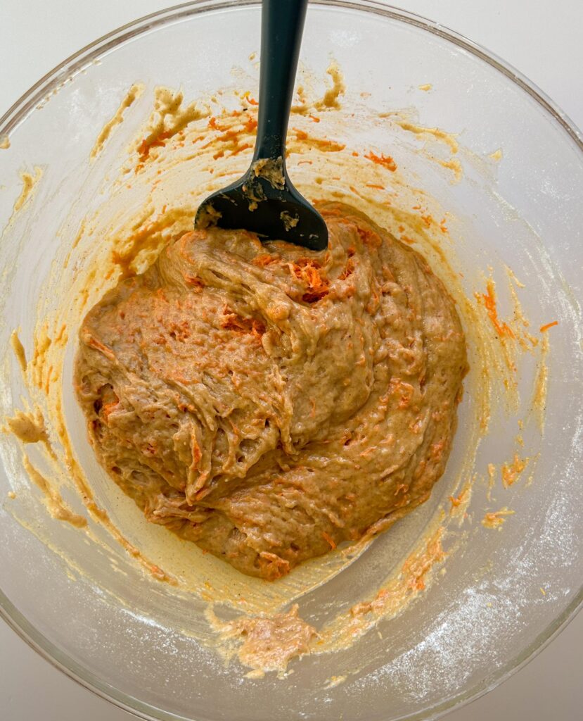 Fold in shredded carrots