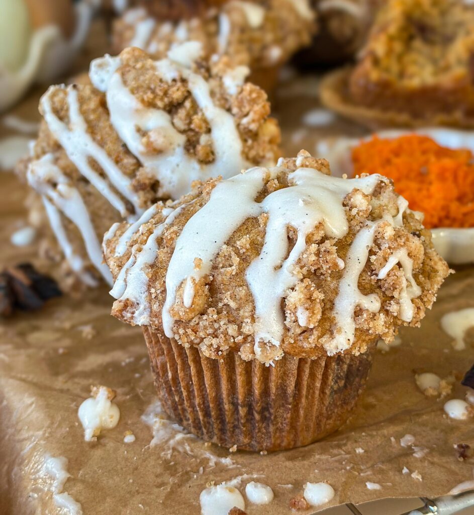 Sourdough Carrot Coffee Cake Muffins