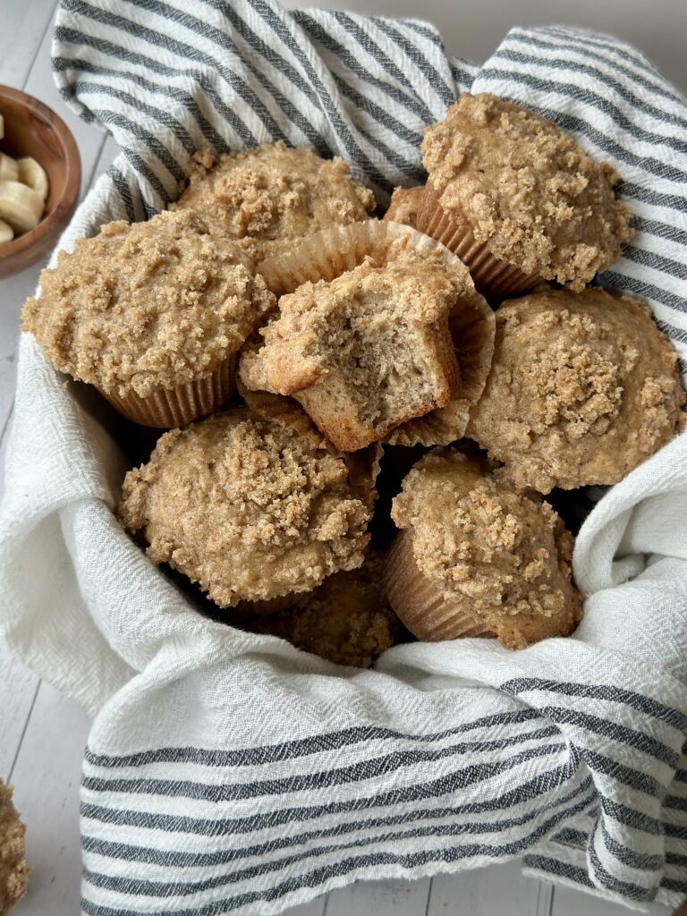 Sourdough Banana Crumble Muffins