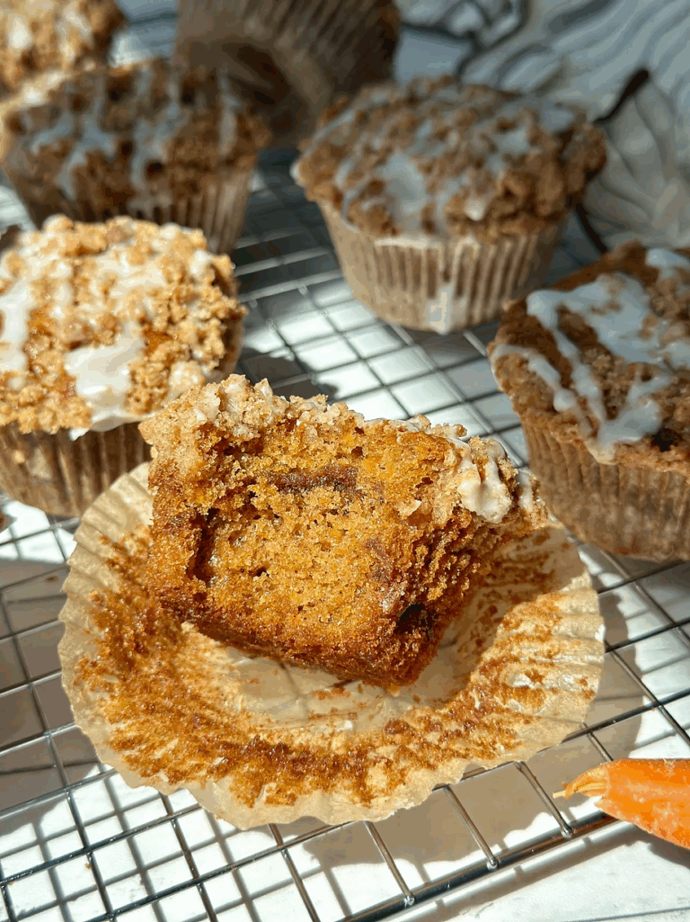 Sourdough Carrot Coffee Cake Muffins