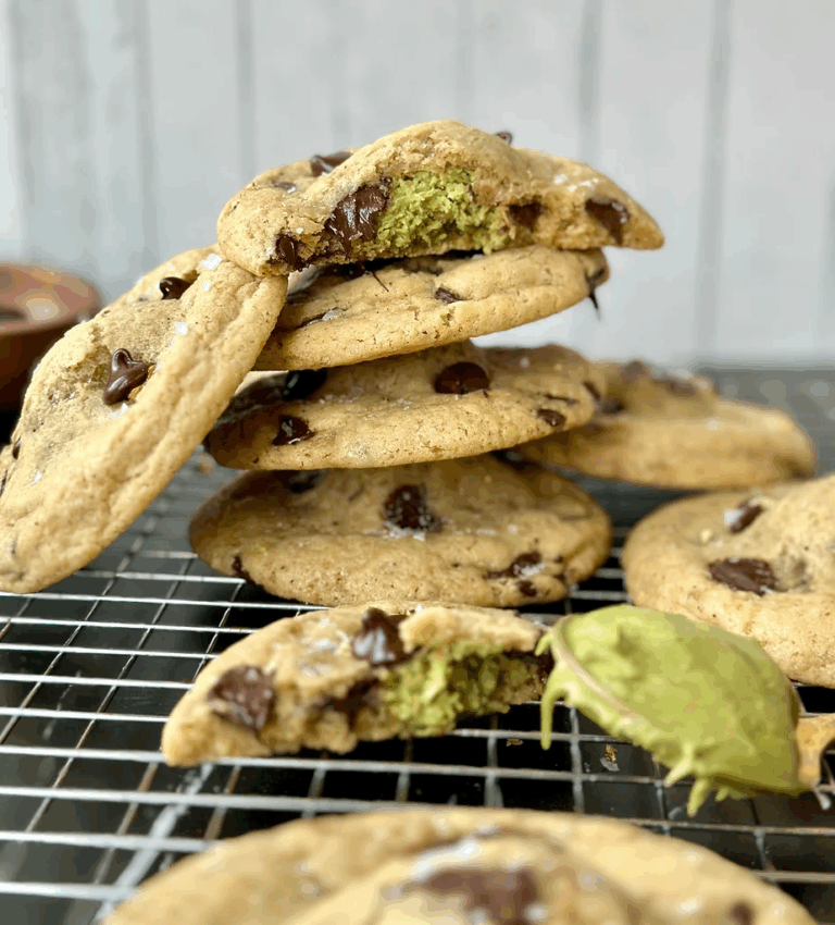 Sourdough Brown Butter Dubai Chocolate Chip Cookies
