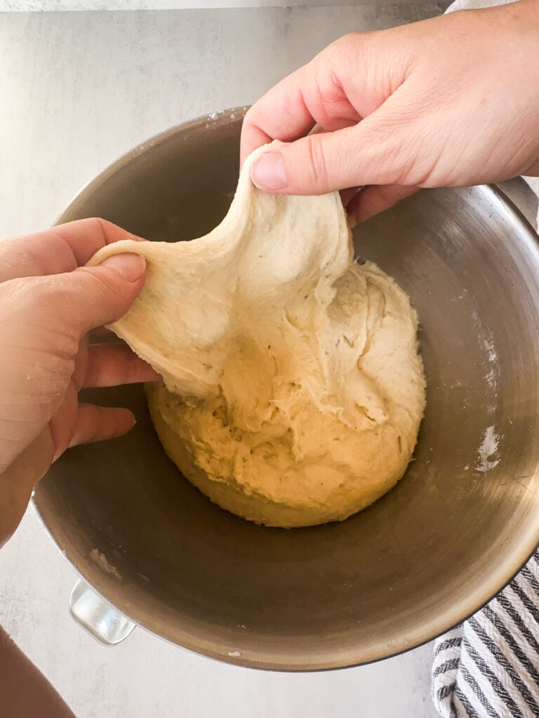 Dough should be stretchy and elastic