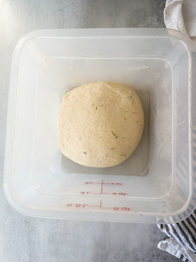 Dough after stretch and folds