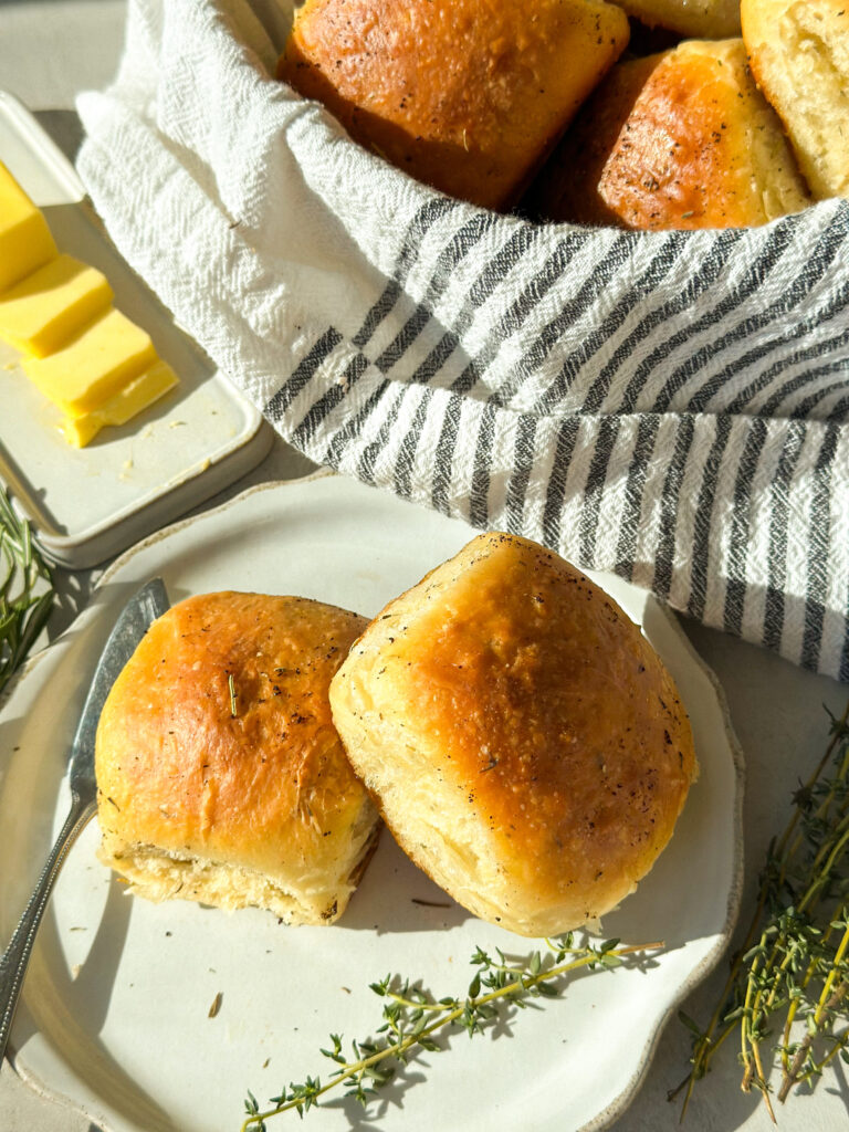 Sourdough Brown Butter Herb Dinner Rolls