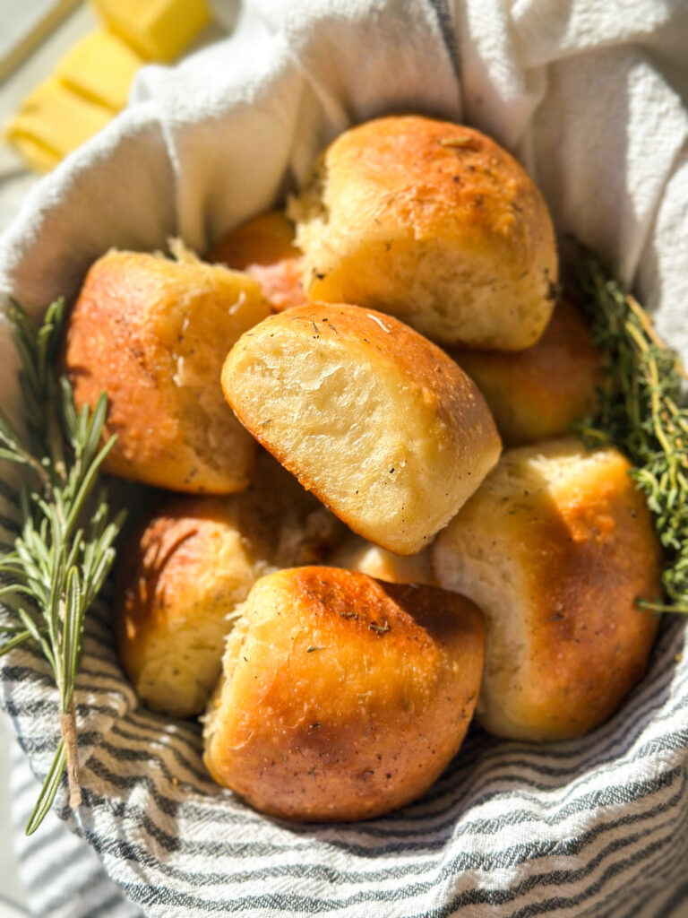Sourdough Brown Butter Herb Dinner Rolls