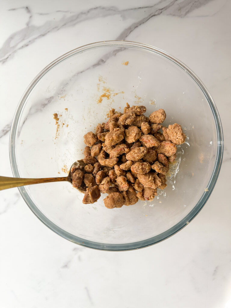 Add remaining ingredients and toss until pecans are well coated