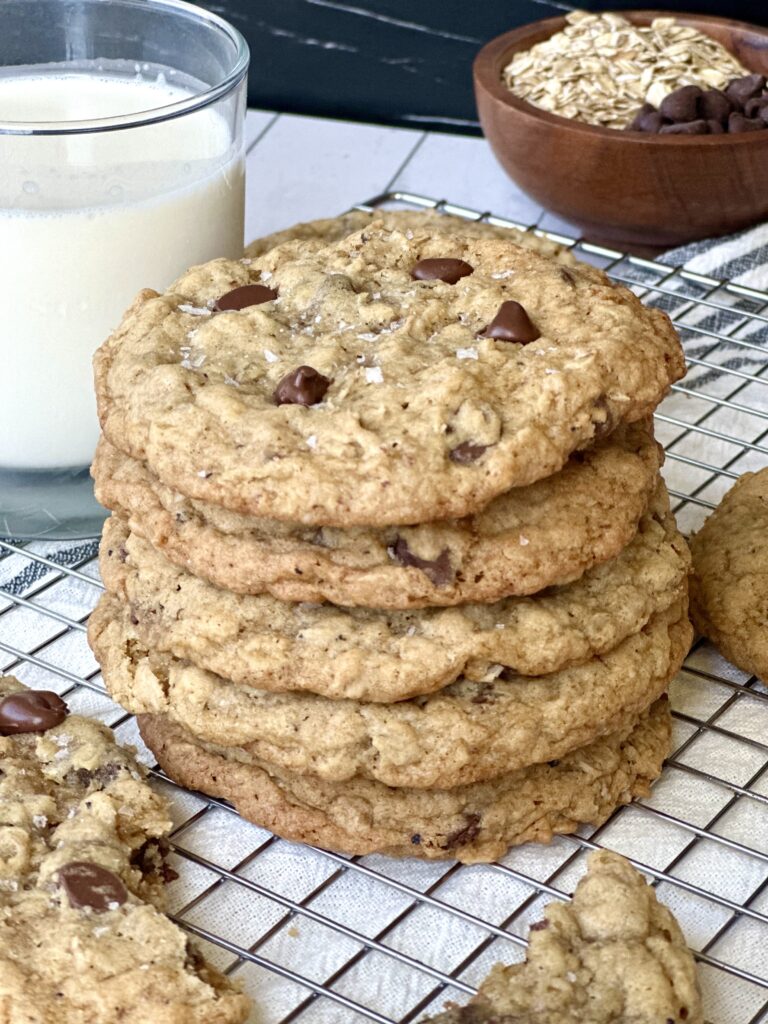 fresh baked sourdough oatmeal brown butter cookies