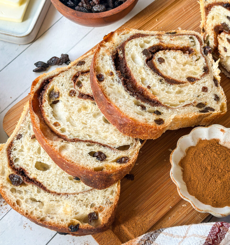 Sourdough Cinnamon Raisin Swirl Bread