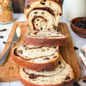 Sourdough Cinnamon Raisin Swirl Bread