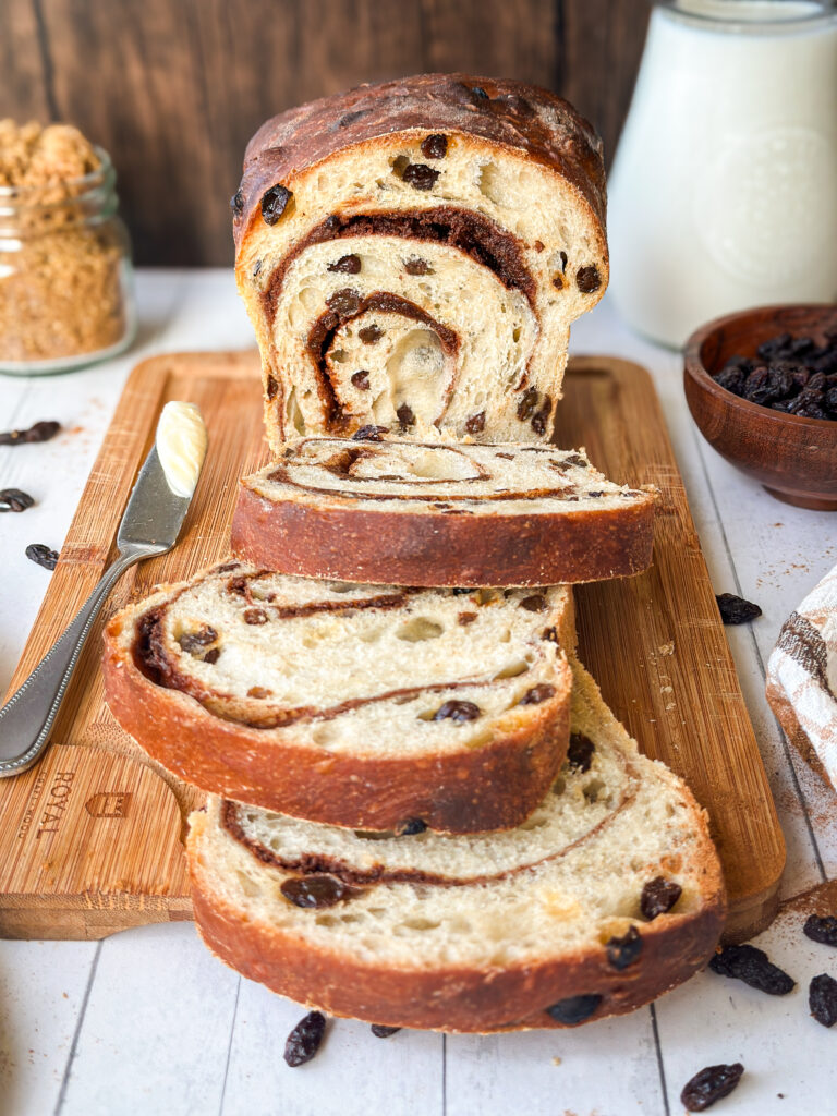 Sourdough Cinnamon Raisin Swirl Bread