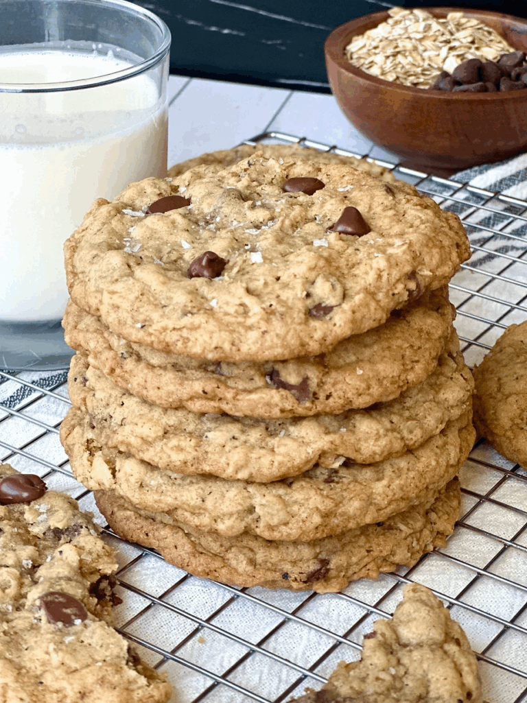 sourdough brown butter oatmeal cookies