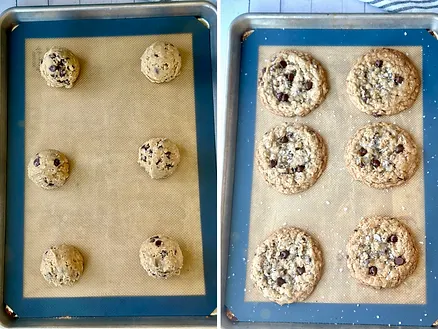 cookies before and after baking