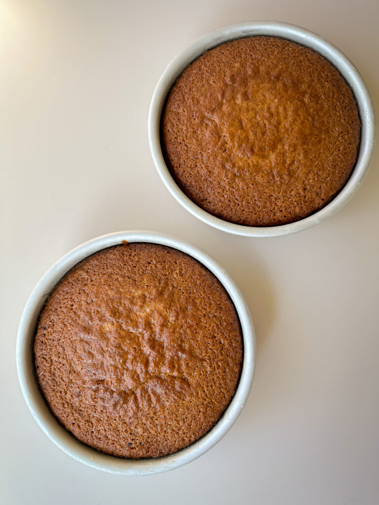 Cakes fresh out of the oven