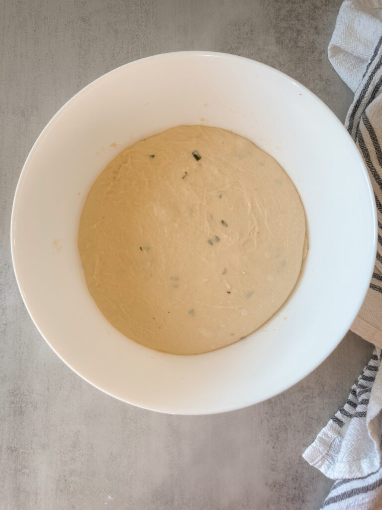 Dough after proofing ready to be shaped