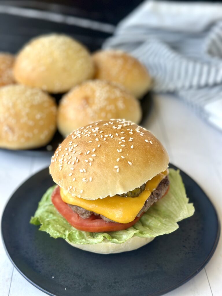Fluffy Brioche Sourdough Burger Buns