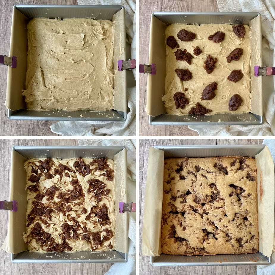 How to create cinnamon sugar ribbon through blondies