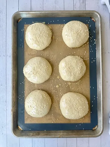 Buns after final proof ready to bake