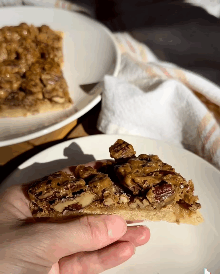 Sourdough Maple Pecan Pie Squares