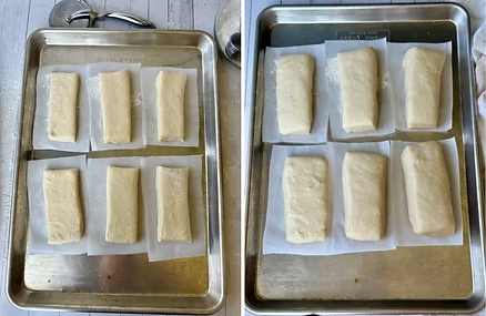 Bars before and after final proofing