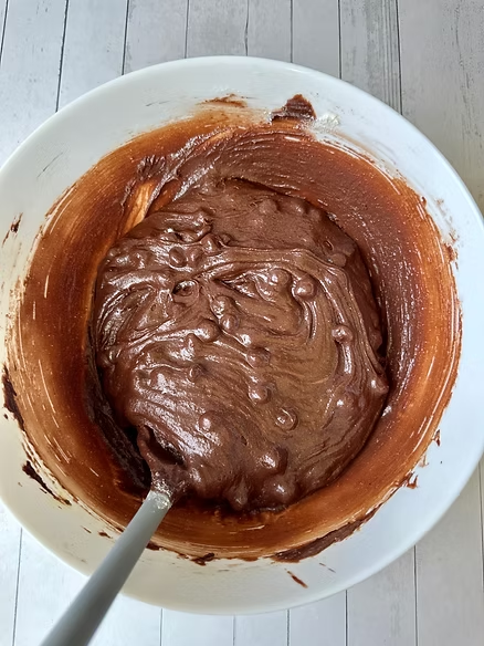 Brownie batter should be thick and fudgy