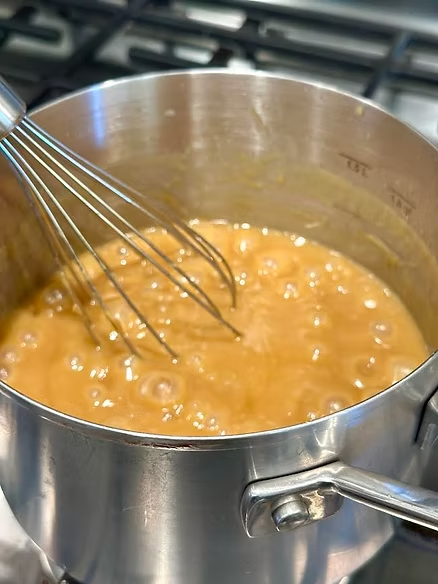 Cook custardy mixture for ten minutes stirring constantly