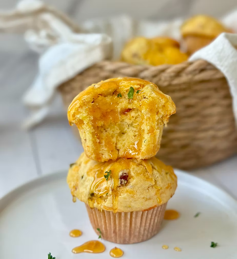 Sourdough Honey Cornbread Muffins