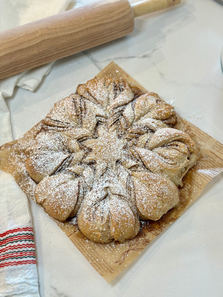 Sourdough Eggnog Star bread
