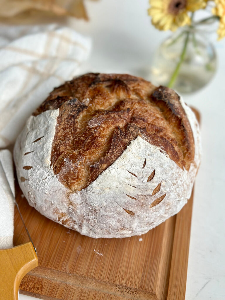 Beginner No-Knead Artisan Sourdough Loaf (Same-Day Option)