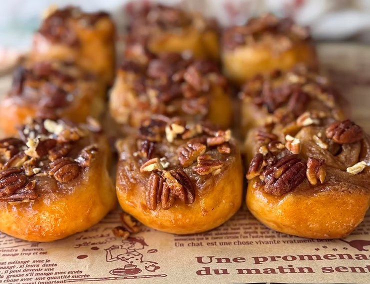 Sourdough Maple Pecan Sticky Rolls