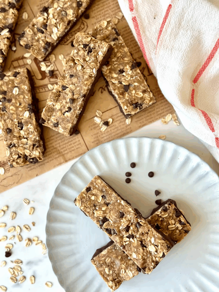 Chewy PB Chocolate-Dipped Sourdough Protein Bars