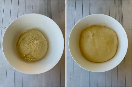 Dough doubled in size and ready to be shaped or refrigerated