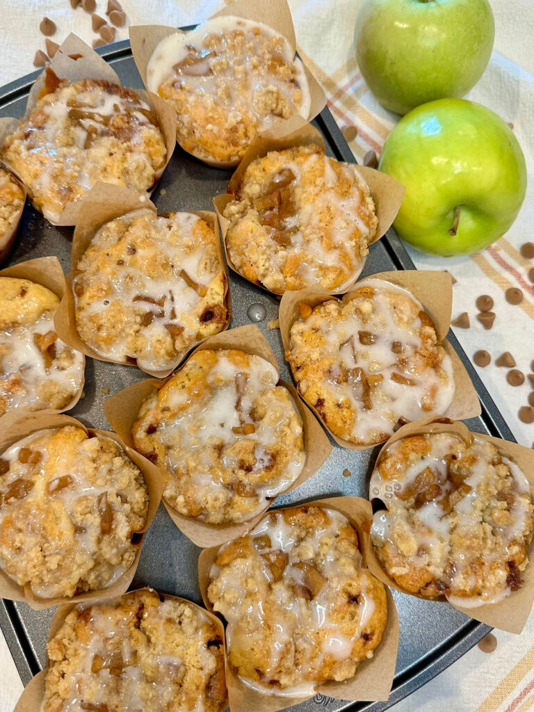 Sourdough Carmel Apple Fritter Muffins