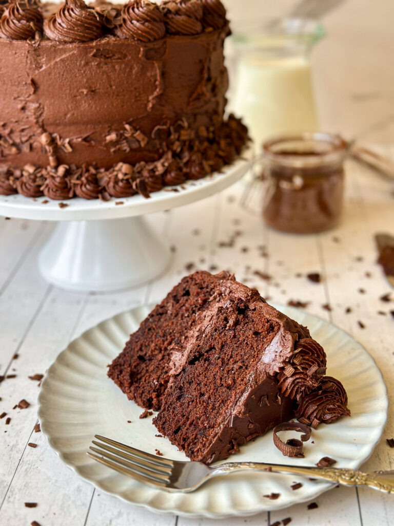 Long-Fermented Sourdough Chocolate Cake (moist and fluffy!)