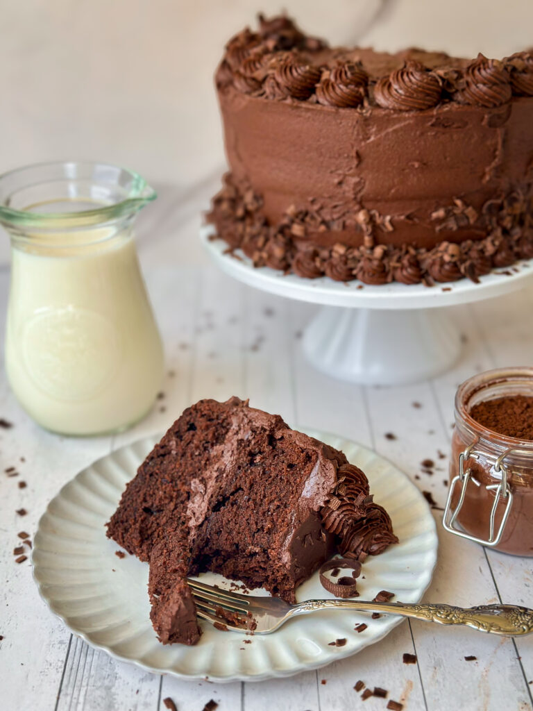 Sourdough Chocolate Cake (moist and fluffy!)